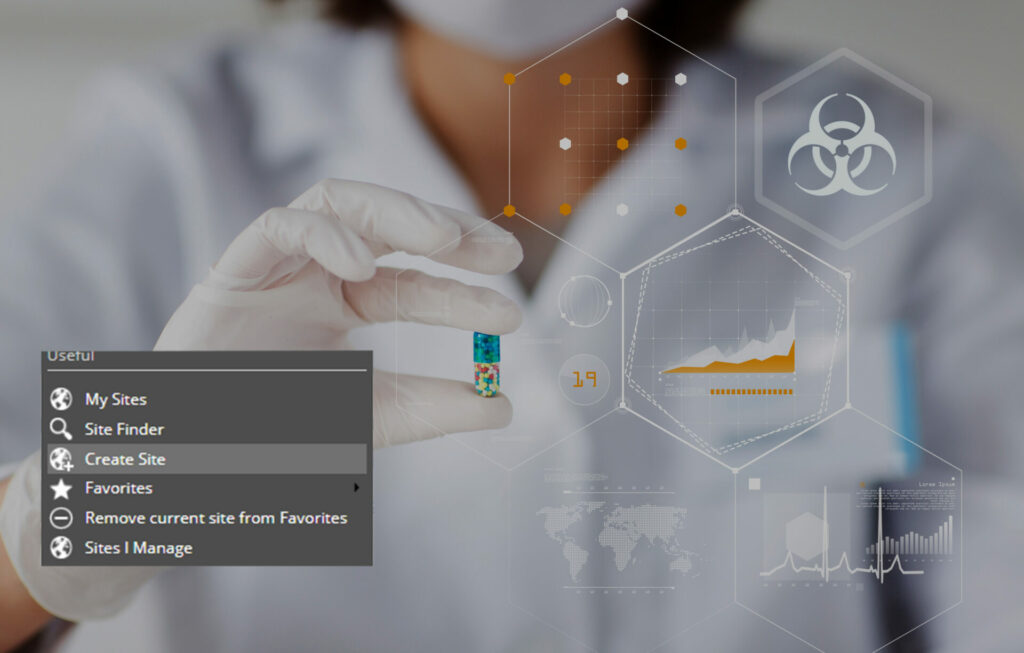 A medical lady reviewing a medical pill and the information surrounding it, with her work present on the image